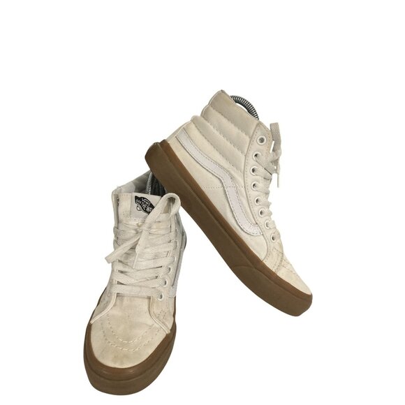 Vans Off The Wall unisex size Women 5 youth 3.5 White skate Hi-Top Sneakers shoe - Picture 1 of 8